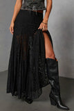 Sheer Lace Maxi Skirt