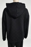 Rhinestone Zip-Up Hooded Sweatshirt