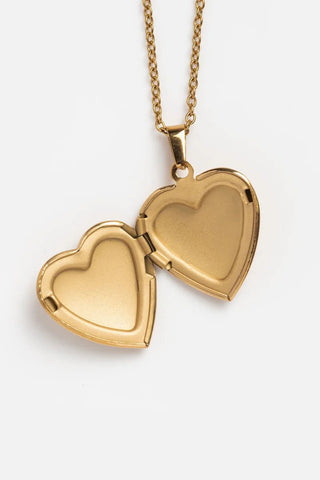 Floral Enamel Heart Locket Necklace