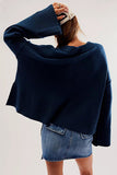 Bell Sleeve Crew Neck Knit Sweater