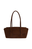 Suede Flap-Top Tote Bag