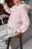 Leopard Print Long Sleeve Pullover Hoodie