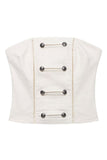 Double Button Detail Strapless Tank Top