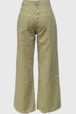 Striped High-Waist Straight Jeans