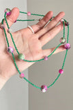 Marbled Bead Seed Chain Necklace