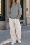 Mock Neck Drop Shoulder Sweatshirt