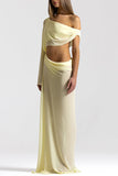 One-Shoulder Cutout Maxi Casual Dress