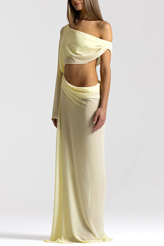 One-Shoulder Cutout Maxi Casual Dress