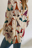 Holiday Tree Print Hollow Knit Sweater