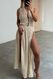 Halter Cutout Maxi Dress