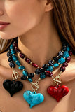Heart Pendant Beaded Necklace