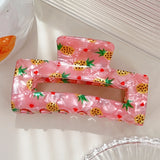 Fruit Print Rectangle Claw Clip