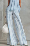 Halter Top and Wide-Leg Pants Set