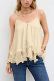 Polka Dot Ruffle Spaghetti Strap Cami