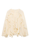 Ruffle Puff Sleeve Blouse