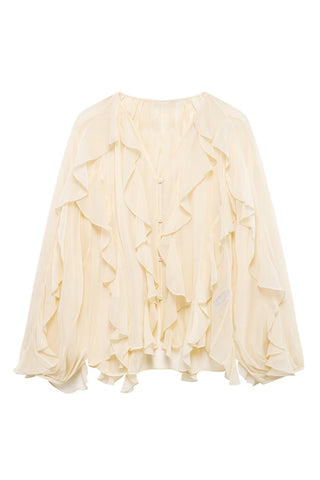 Ruffle Puff Sleeve Blouse