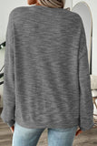 Marled Knit Crew Neck Long Sleeve Top