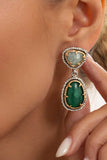 Two-Tone Stone Drop Earrings