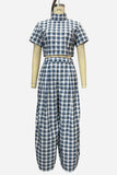Plaid Two-Piece Pants Set