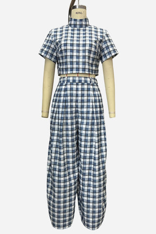 Plaid Two-Piece Pants Set