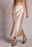 Asymmetric Wrap Midi Skirt