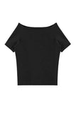 Off-Shoulder Fitted T-Shirt