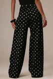 Polka-Dot Wide Leg Jeans