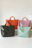 Polka Dot Structured Carryall Tote