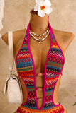 Cutout Colorful One-Piece Swimsuit