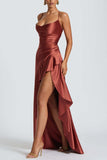 Ruffle High-Low Spaghetti Strap Casual Dress