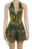 Halter Neck Ruffled Skirt Set