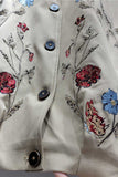Floral Detail Contrast Collar Jacket