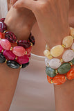 Chunky Oval Beaded Statement Bracelet