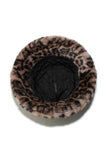 Faux Fur Leopard Print Bucket Hat