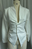 Deep V-Neck Button Front Peplum Blazer