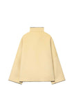 Mock Neck Contrast Stitch Button Front Jacket