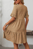 Flared Short-Sleeve Casual Dress