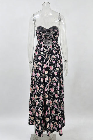 Floral Sweetheart Maxi Casual Dress