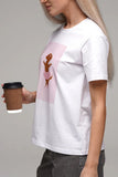 Striped Dog Graphic Crew Neck T-Shirt