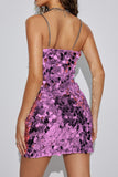 Sequin Spaghetti Strap Bodycon Mini Dress