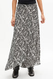 Wild Print Asymmetrical Maxi Skirt