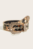 Floral Print Ornate Metal Belt