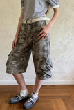 Camouflage Cargo Pocket Capri Pants