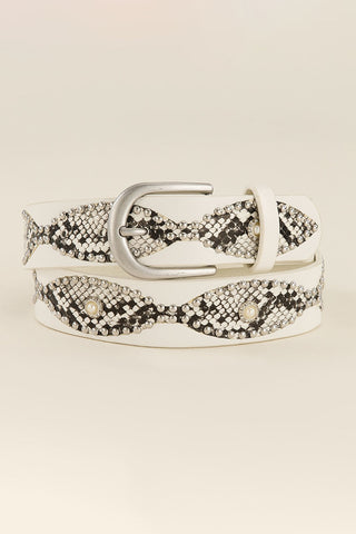 Studded Snake Print Belt