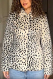 Faux Fur Leopard Print Button-Front Jacket