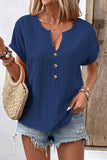 Button-Front Casual T-Shirt