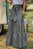 Gingham Tie-Waist Maxi Skirt