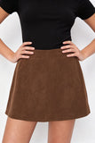 Ribbed High-Waist A-Line Mini Skirt