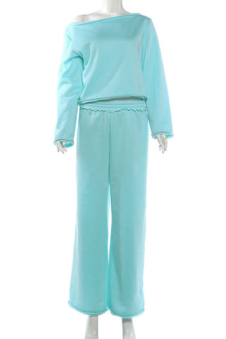 Off-Shoulder Long Sleeve Lounge Set