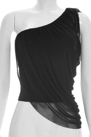 One-Shoulder Draped Tank Top